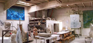 Der Bildhauerraum vor der Erffnung von Ute Puckhabers Abschlussausstellung