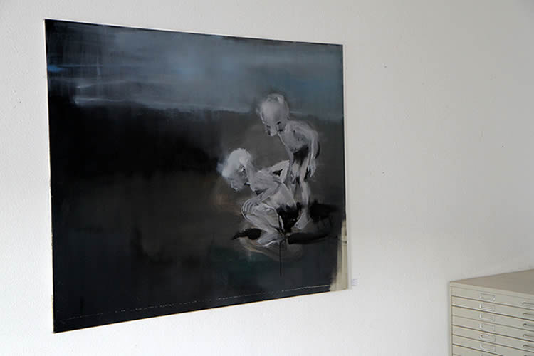 Bild von Simon Nelke im Seminarraum der Freien Kunstschule Hamburg FIU